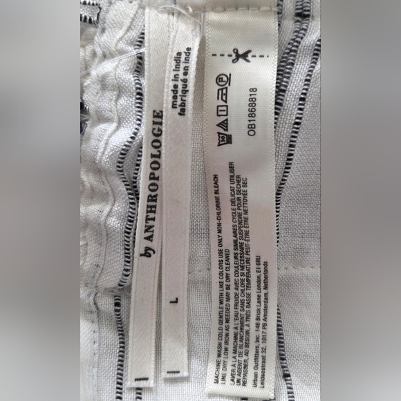 NEW BY ANTHROPOLOGIE SQUARE-NECK LINEN CROPPED TANK. - Picture 4 of 5